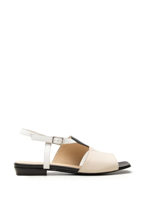 CHUCKIES leather slingback sandals - Neutrals