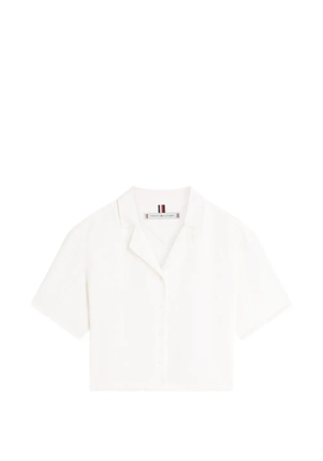 Tommy Hilfiger frayed-edge camp-collar blouse - White