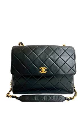 CHANEL Pre-Owned 1994-1996 CC Quilted Lambskin Straight Flap crossbody bag - Black