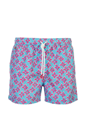 Kiton geometric-print swim shorts - Blue