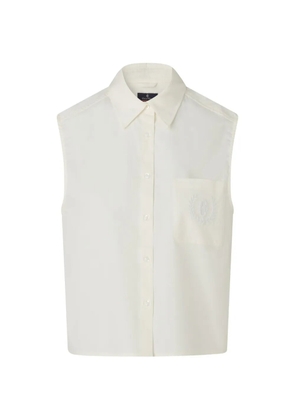 CONTE OF FLORENCE sleeveless embroidered-logo shirt - Neutrals
