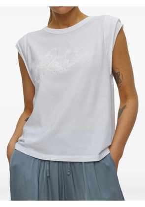 DEHA rhinestone-embellished cap-sleeve T-shirt - White