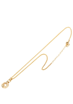 Christian Dior Pre-Owned 1990-2000 Gold Plated Strass CD Logo Pendant Necklace costume necklace