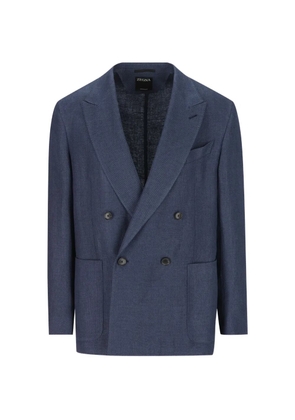 Zegna double-breasted blazer - Blue