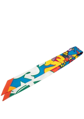 Hermès Pre-Owned 2000-2025 Graffiti Silk Twilly Scarf scarves - Blue