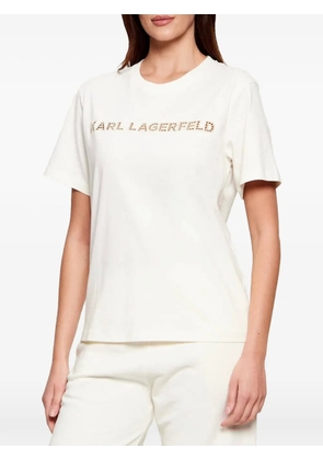 Karl Lagerfeld embroidery-detail T-shirt - Neutrals