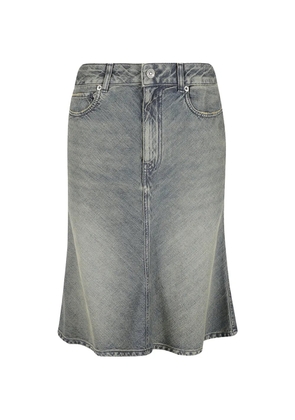 Balenciaga faded godet-hem skirt - Blue