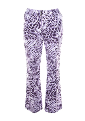 Escada Pre-Owned abstract-print flared trousers - Purple