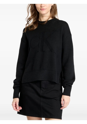 Calvin Klein logo intarsia-knit jumper - Black