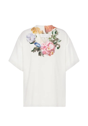 Maison Margiela floral V-neck T-shirt - White