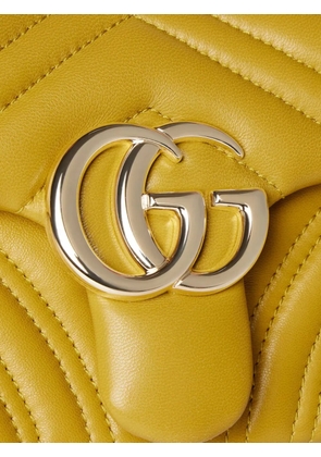 Gucci small GG Marmont chevron-quilted shoulder bag - Yellow