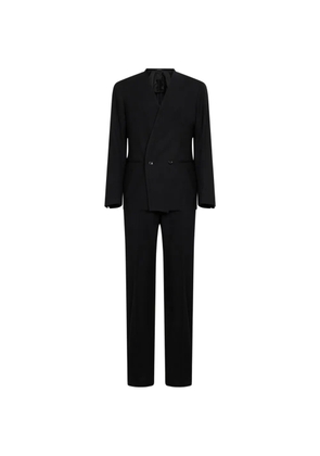 Tagliatore double-breasted collarless suit - Black