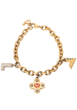 Louis Vuitton Pre-Owned 2012 Gold Plated Brass and Strass Love Letters Charm Bracelet costume bracelet