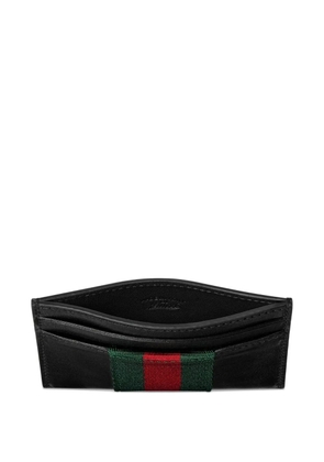 Gucci Web leather card holder - Black
