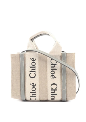 Chloé Pre-Owned 2022 Small Canvas Woody satchel - Neutrals