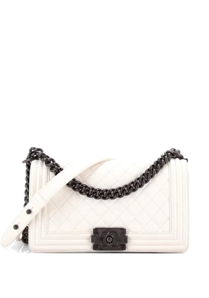 CHANEL Pre-Owned Boy Flap Bag Quilted Lambskin Old Medium shoulder bag - White