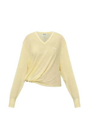 LOEWE V-neck asymmetric-silhouette wool sweater - Yellow