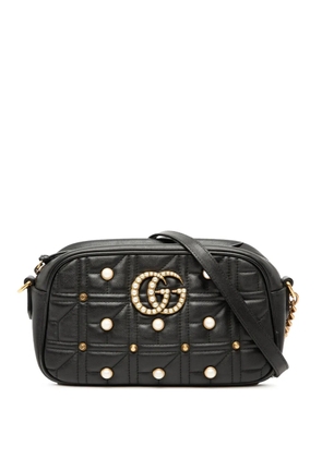Gucci Pre-Owned 2016-2026 Small GG Marmont Matelasse Leather Pearl Studded crossbody bag - Black