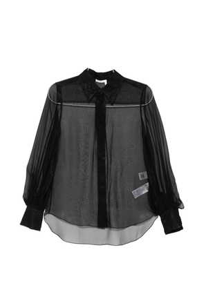 Chloé sheer puff-sleeve blouse - Black
