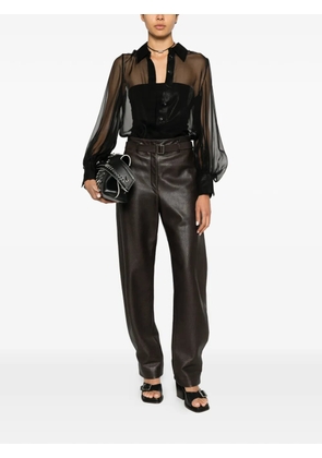 Chloé sheer puff-sleeve blouse - Black