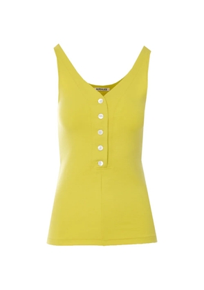 Auralee button-up V-neck top - Yellow