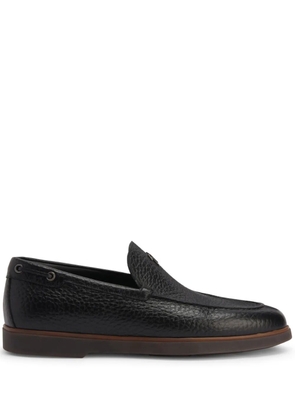 Giuseppe Zanotti The Maui logo-plaque leather loafers - Black