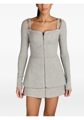 MARK-OFF Britt zip-up miniskirt - Grey