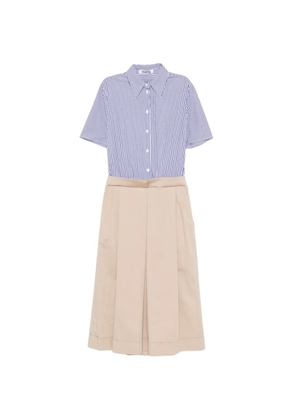 Vivetta striped pleated midi dress - Neutrals