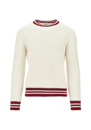gallia striped-trim sweater - Neutrals