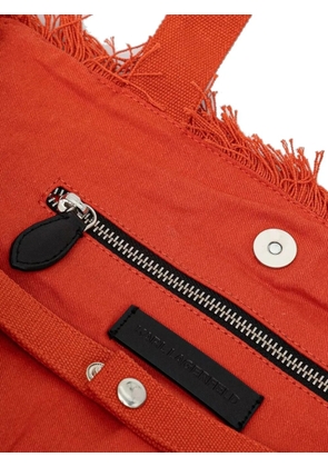Karl Lagerfeld frayed-edge canvas tote bag - Orange