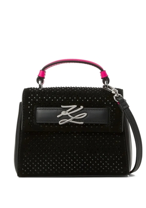 Karl Lagerfeld K/Autograph rhinestone-embellished shoulder bag - Black