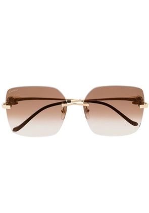 Cartier Eyewear rimless square-frame sunglasses - Gold