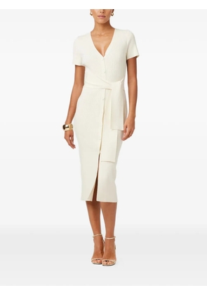 Toccin Agnes ribbed belted dress - White