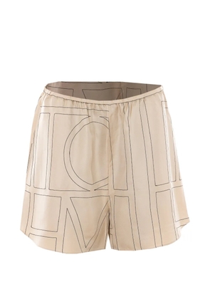 TOTEME monogram-print shorts - Neutrals