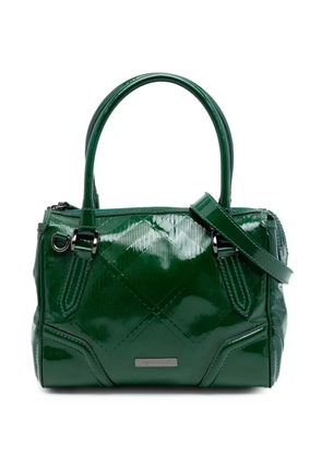 Burberry Pre-Owned 2000-2017 Medium Embossed Patent Anford satchel - Green