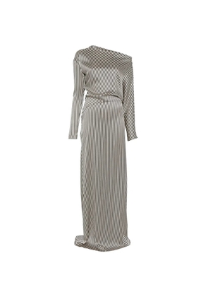 Petar Petrov striped long-sleeve maxi dress - Black