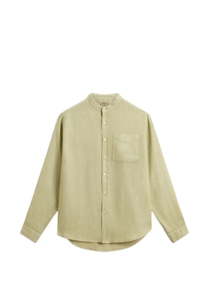 Woolrich garment-dyed band-collar shirt - Green