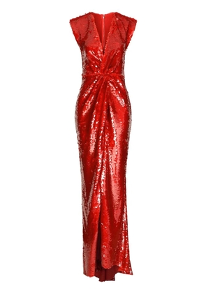 Dolce & Gabbana sequin-embellished draped dress - Red