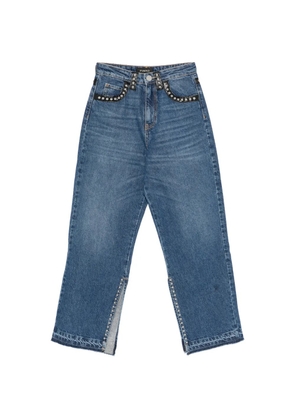 PINKO stud-embellished side-slit jeans - Blue