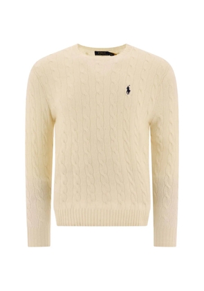 Polo Ralph Lauren cable-knit logo-embroidered sweater - Neutrals