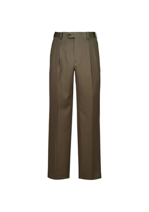 Auralee pleated wool trousers - Green