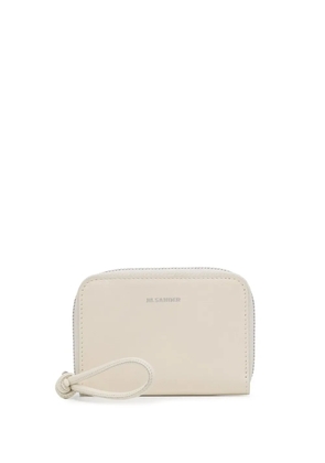 Jil Sander embroidered-logo leather wallet - White