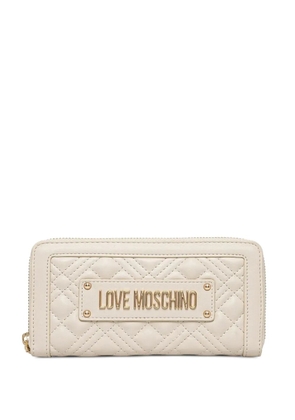 Love Moschino quilted zip-around wallet - Neutrals