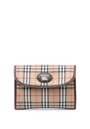 Burberry Pre-Owned 20th Century Haymarket Check Canvas clutch bag - Neutrals