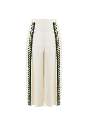 Temperley London Avalon embroidered linen trousers - Neutrals