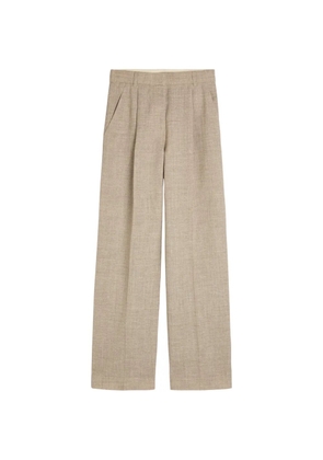 AKYN pleated wide-leg trousers - Neutrals