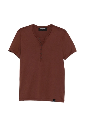 Patrizia Pepe Henley-neck T-shirt - Brown