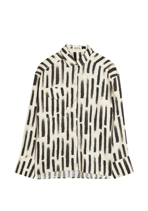 AKYN Robbie brush stroke print shirt - Neutrals