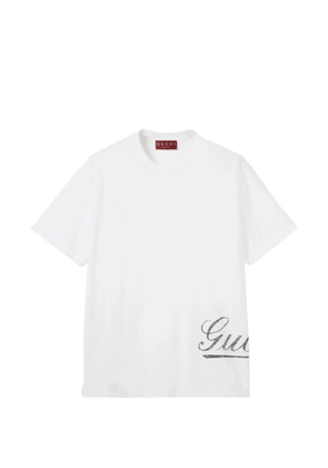 Gucci logo lettering ribbed T-shirt - White