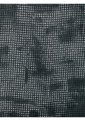 Faliero Sarti houndstooth-pattern frayed scarf - Black